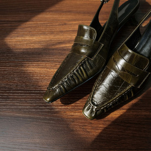 Zapatos de oficina de lujo de diseñador, sexys, para primavera/verano, sin cordones, de punta abierta, de boca poco profunda, de tacón bajo y grueso, ligeros, de piel de primera calidad. - Product Image 6