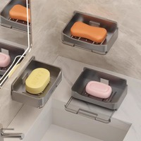 Porte-savon mural en ABS pour salle de bain, accessoires de salle de bain sans perçage pour un usage domestique