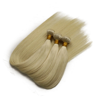 Cheveux malaisiens vierges alignés blond russe, 613, 8 pièces, mèches, vente en gros