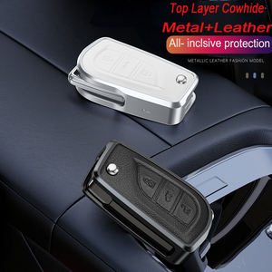 Elegante custodia per chiave auto in lega di alluminio in pelle per <span class=keywords><strong>Toyota</strong></span> Hilux Corolla <span class=keywords><strong>avensis</strong></span> Prado Fortuner RAV4 CHR accessori - Product Image 3