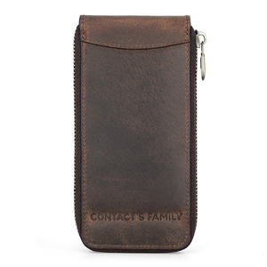 Genuine Leather Single <b>Watch</b> Travel <b>Case</b> with Zipper Custom Logo Single <b>Watch</b> Storage Box - Product Image 5