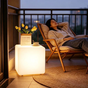 Lámpara de Noche <span class=keywords><strong>Bailey</strong></span>, Cubo Luminoso para Cine al Aire Libre, Iluminación de Color Regulable, Luces Nocturnas para Mesa de Bar - Product Image 4