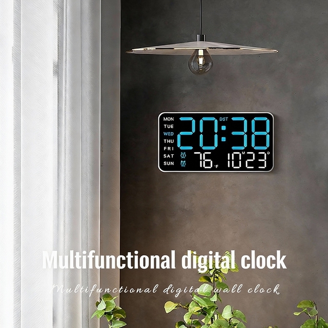 Modern Simple 3D LED Display Wall Clock Multi-Functional Plastic Custom Logo Room Bedroom Office Hanging Standing Decorative Use