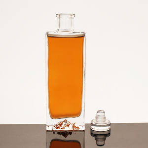 Bouteilles en verre transparentes carrées recyclables de 250 ml, 500 ml, 1000 ml pour café, lait, boissons alcoolisées, jus, avec bouchon en verre - Product Image 5