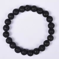 Bracelet en perles unisexe, pierres de lave naturelles extensibles, pour la guérison, 6mm, 8mm, 1 pièce, pour hommes et femmes