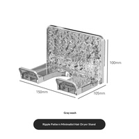 Support mural sans perçage en plastique PET transparent minimaliste pour sèche-cheveux, étagère de rangement multifonctionnelle pour salle de bain avec support téléphone
