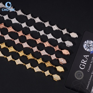 Elegante Pulsera de Joyería Fina con Diamantes de Moissanita VVS, Plata Sólida 925, Joyería Hip Hop, Pulsera de Cadena con Eslabones de Diamantes - Product Image 3