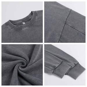 Sweat-shirts à capuche unisexes en coton épais, style vintage, avec logo personnalisé, effet délavé, en molleton bouclette, style hip-hop - Product Image 2