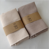 Vaisselle écologique ensemble de serviettes rectangulaire plaine gaufre coton torchon serviette de cuisine serviette