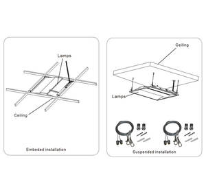 Luz Troffer LED de 30W para techo colgante de oficina con temperatura de color de 4000K/5000K alto CRI (>82) regulable con clasificación IP20 - Product Image 6