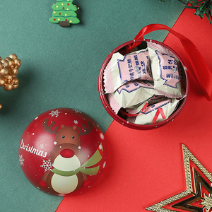 Nouveauté - Décoration de Noël pour la maison - Cadeau - Emballage de bonbons - Boîte en métal en forme de boule - Chocolat pour enfants et cadeaux de famille - Product Image 2
