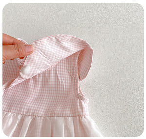 Vestito Estivo 2026 in Cotone a Rete Stile Coreano Dolce e Carino per Neonate, Tutina Principessa a Maniche Corte, Abbigliamento per Bambine - Product Image 5