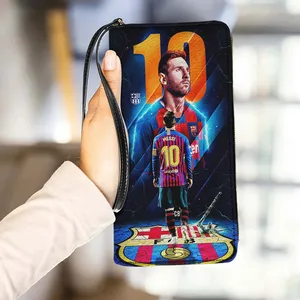 2024 New Design Luxury Long Wallet For Women Football Star 3d Print Custom Ladies Wallets And Purses Women