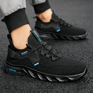 Chaussures de sport décontractées pour hommes, confortables, toutes saisons, design simple et tendance, lacets, tissu, semelle antidérapante et amortissante - Product Image 6