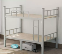 Lit superposé en acier en gros pour dortoir, lit double en métal durable avec barrière de sécurité pour camp de travailleurs et appartement