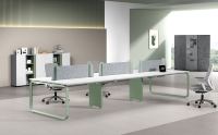 Postes de travail modulaires de bureau modernes sur mesure avec pieds en acier, cadre métallique linéaire face à face, utilisation commerciale, cloison de bureau, grand