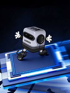 Chargeur mural rapide USB-C GaN 65W UGREEN avec 3 ports pour téléphone, tablette, ordinateur portable – Adaptateur de charge PD 3.0 au design compact de robot - Product Image 4