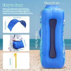 <b>Inflatable</b> Lounger Air <b>Sofa</b> with Sunshade Tent, <b>Inflatable</b> Beach Bed with Pillow, Waterproof <b>Inflatable</b> Couch Camping Chair - Product Image 5