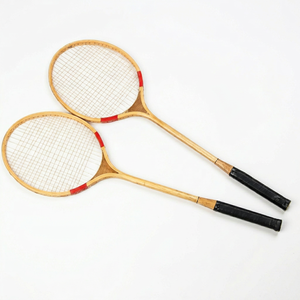 Unisex Customize All Sizes and <b>Colours</b> Wooden Badminton Racket Tennis With Gripy Soft Handle Hard Netting and Custom Logo - Product Image 1