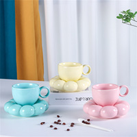 Ensemble tasse à café et soucoupe en céramique en forme de nuage, jolie tasse à thé en porcelaine pour la maison