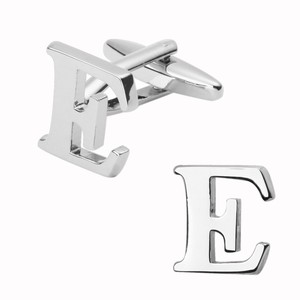 Bạc 26-Letter Khuy măng sét Brass pháp Áo sơ mi với nam giới Cuff Studs - Product Image 6