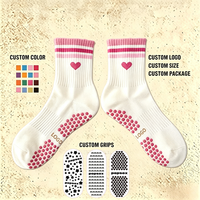 Chaussettes de Pilates Reformer POPSOX pour femmes, chaussettes de yoga respirantes en tricot avec logo brodé personnalisé, antidérapantes