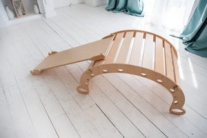 Zzm 4 en 1 Montessori Wood Climber Set Diseño contemporáneo Gimnasio interior con marco de arco de escalada para cama de escalada triangular para niños - Product Image 3