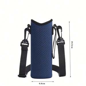 Sac isotherme portable personnalisé en néoprène pour bière, bouteille d'eau, et étui de protection pour bouteille en verre avec sangle - Product Image 3