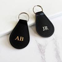 Porte-clés vierge en cuir PU de qualité supérieure personnalisé estampage à chaud marque lettre étiquette porte-clés porte-clés en cuir pour voiture