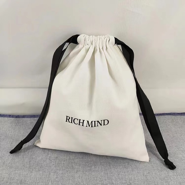 Customized Organic Muslin Cotton Drawstring Pouch Wedding Party Shopping Gift Packaging Bag Soft Cotton Muslin Dust Bag