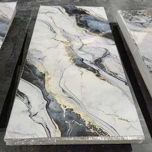 Usine bambou et fibre de bois marbre motif feuille peinture gratuite panneau mural fond décoratif pvc panneau mural marbre - Product Image 4