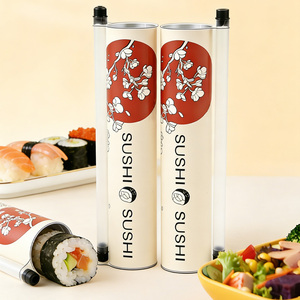 Biodegradable Food Grade Paper Sushi Push Pop Tube Custom Logo Takeaway Packaging Container - Product Image 1