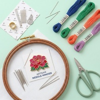 Porte-aiguilles vintage mignon fait main en métal, kit de fil à broder, étui à aiguilles de couture, outils d'artisanat, ensemble de couture