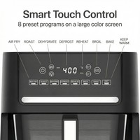 Nouvelle friteuse à air numérique électrique, 8 programmes, écran LCD, 6 litres, réfrigérateur 6L, verre, 1700W, double tension, CE LFGB