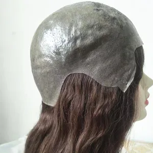 Volle dünne Haut Pu Base Echthaar Perücken mit vollem Kopf für Frauen