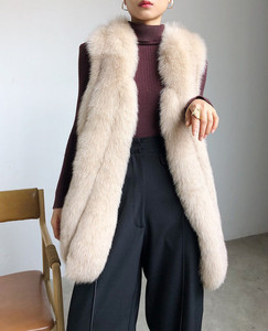 Fashionable <strong>Long</strong> Real Fox Fur Vest <strong>Gilet</strong> Winter Warm Fluffy Fur Sleeveless Coat <strong>Women</strong> Genuine Fox Waistcoat - Product Image 2