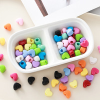 Perles Cœur et Étoiles à Grand Trou de 15 mm pour Suspendre au Sac, Accessoire de Porte-clés, Fabrication de Bijoux Faits Main à Enfiler Soi-même