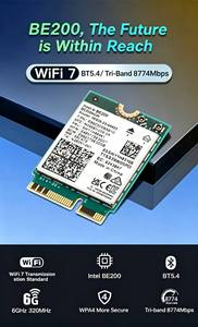 Scheda Wireless WiFi 7 BE200 M.2 8774Mbps Tri-Band 802.11BE BT5.4, Adattatore ad Alta Velocità per Laptop - Product Image 2
