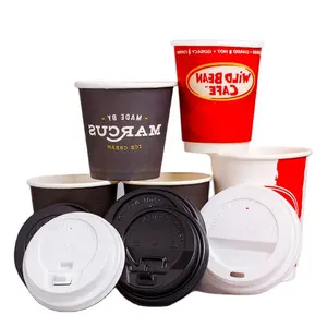 Cà phê để đi cup Dispenser nóng uống cách nhiệt đôi tường Giấy gợn sóng với logo in đồ uống dùng một lần 8oz 12oz 16oz