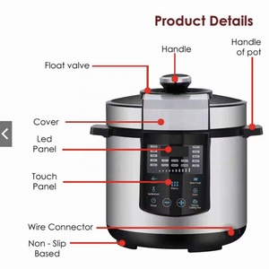 Nồi áp suất điện 5 lít 900W <span class=keywords><strong>LCD</strong></span> màn hình hiển thị đa chức năng lập trình tự động nhà máy bán điều khiển cảm ứng - Product Image 3