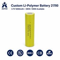 Baterai Li-ion Isi Ulang Kapasitas Tinggi Khusus 21700 5000mAh 3.7V dengan Konektor JST untuk Penyimpanan Energi Power Bank