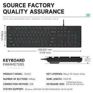 Bàn phím văn phòng có đèn nền có dây sc623-Thiết kế tiện dụng và điều chỉnh độ sáng cho doanh nghiệp - Product Image 2