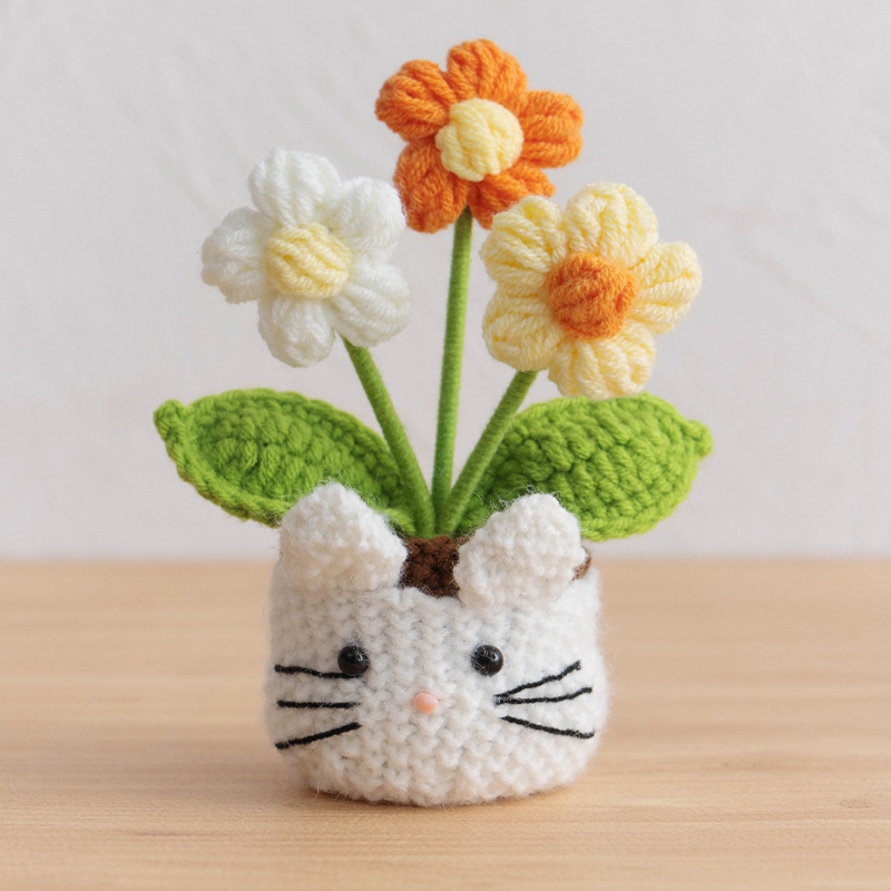 Flor de hojaldre amarilla - Maceta para gatos