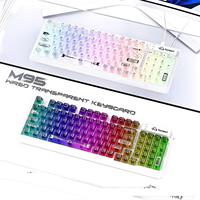 Clavier transparent M95 avec câble de TYPE-C indépendant, clavier de jeu personnalisé, éclairage rétro-éclairé rvb, cadeaux pour joueurs PC