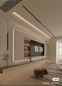 ตู้ทีวีไม้ดีไซน์วิลล่าใหม่หรูหราปรับแต่งได้เฟอร์นิเจอร์ห้องรับแขกทันสมัยแผงร่วมสมัย - Product Image 3