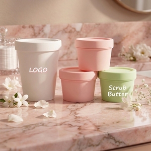 Private Label 50g 100g 200g 250g Gesichtscreme-Tiegel Eiscreme-Becher PP Kunststoff Peeling Körperbutter Behälter Knetmasse Ton-Tiegel - Product Image 1
