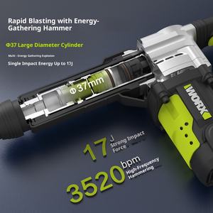 Taladro Percutor Inalámbrico de Litio-Ion sin Escobillas al por Mayor WU357, Martillo Eléctrico de Alta Potencia, Herramienta Eléctrica para Perforación de Hormigón - Product Image 4