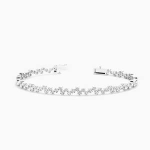 Lab Grown Diamond <b>Tennis</b> Bracelet for Women Diamond <b>Tennis</b> Bracelet,18K White Gold Silver Diamond Women's Bracelet - Product Image 2