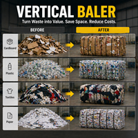 Presse à balles verticale robuste BRYDA modèle 20T, système de compression hydraulique, économie d'énergie pour les déchets de carton et de plastique