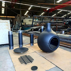 Chimenea Esférica Personalizable para Interiores, <span class=keywords><strong>con</strong></span> Ventana <span class=keywords><strong>de</strong></span> Vidrio, para Calentar <span class=keywords><strong>con</strong></span> <span class=keywords><strong>Leña</strong></span> Real, Colgante y Suspendida - Product Image 1